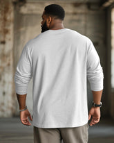 Big & Tall Men's Black Skull Line Print Long Sleeve Tee